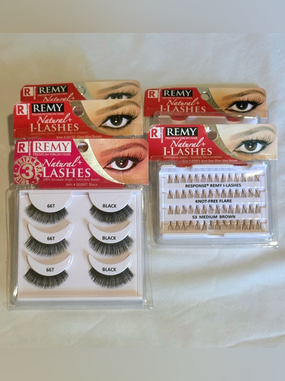 Natural+ I-Lashes Eyelash Set of 4 w/One Natural+ #66T